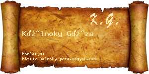 Kálnoky Géza névjegykártya