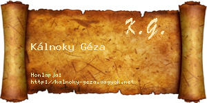 Kálnoky Géza névjegykártya