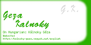 geza kalnoky business card