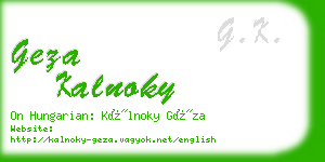 geza kalnoky business card